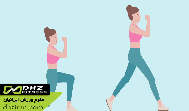 لانج پویا Dynamic Lunge: 